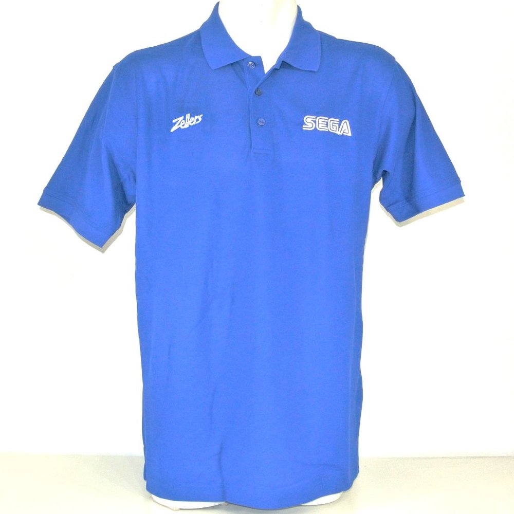 ZELLERS Sega Video Game Vintage Employee Uniform Shirt Blue Size M
